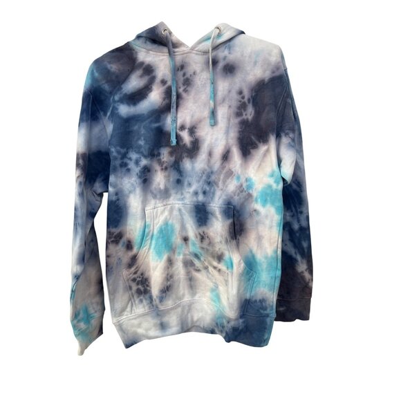 Independent Trading Company Tie Dye Pullover Sweatshirt Medium Blue Artsy Comfor - Picture 1 of 7